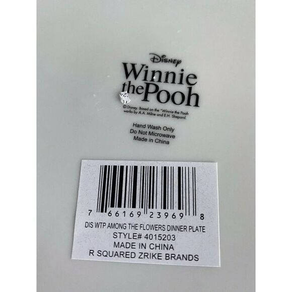 Disney Winnie The Pooh Balloon Spring Floral Dinner Plate Golden Rim Easter New - Picture 8 of 9